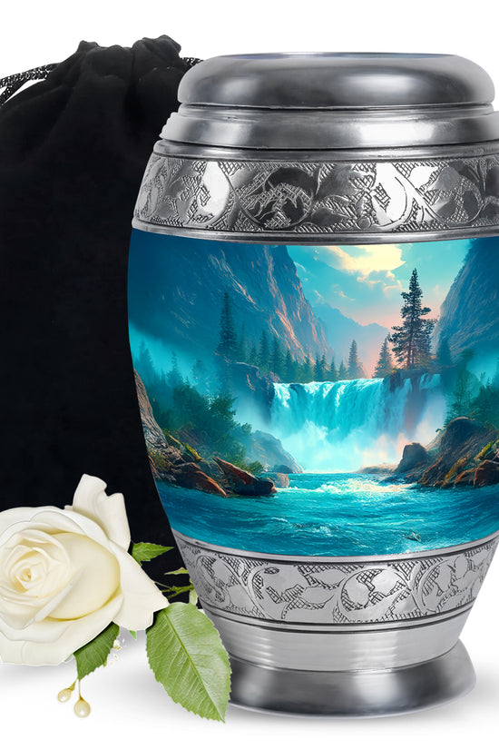 Nature Theme Funeral Urn - Elegant Waterfall Urn For Loved Ones