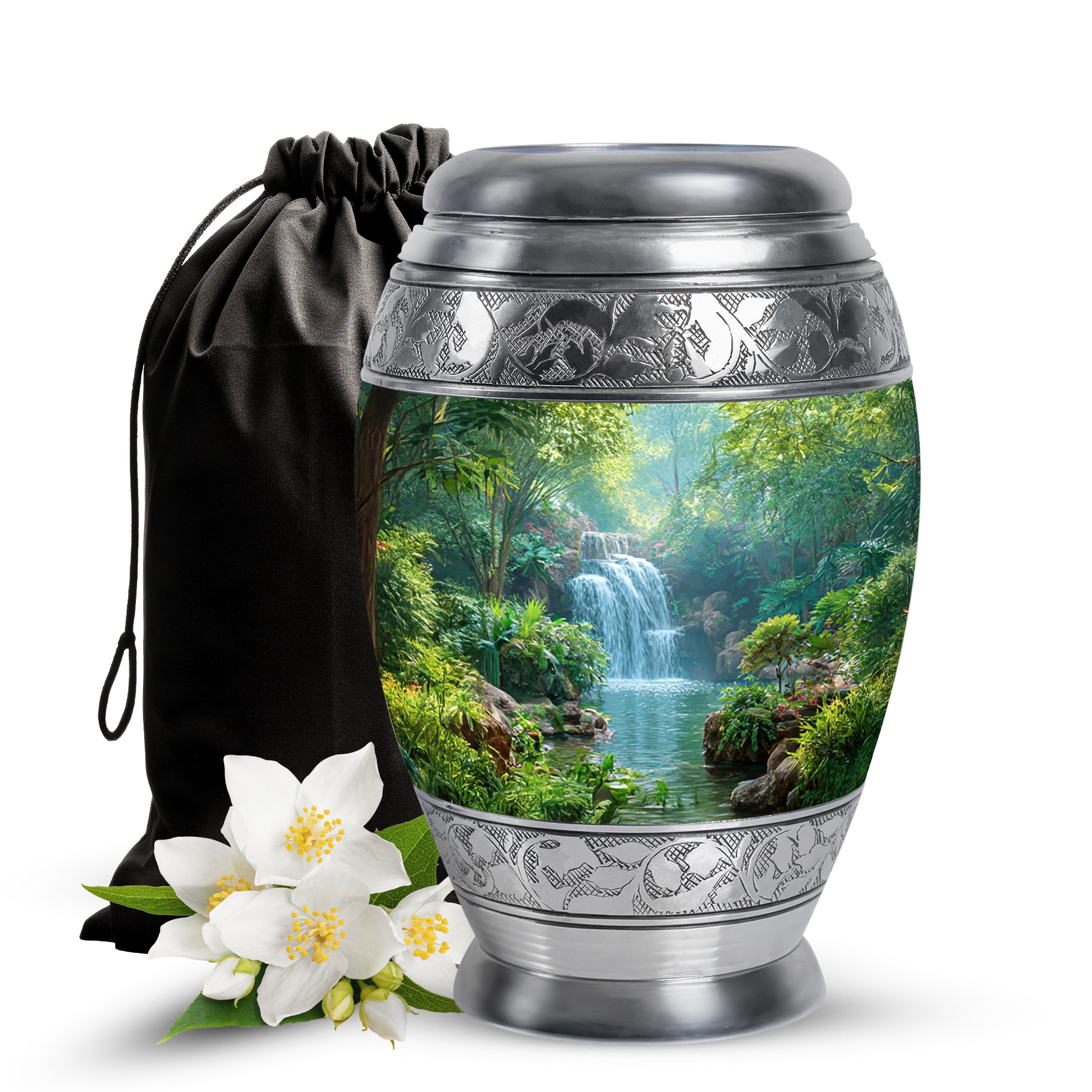 Nature Waterfall Cremation Urn - Peaceful Memorial Urn For Burial