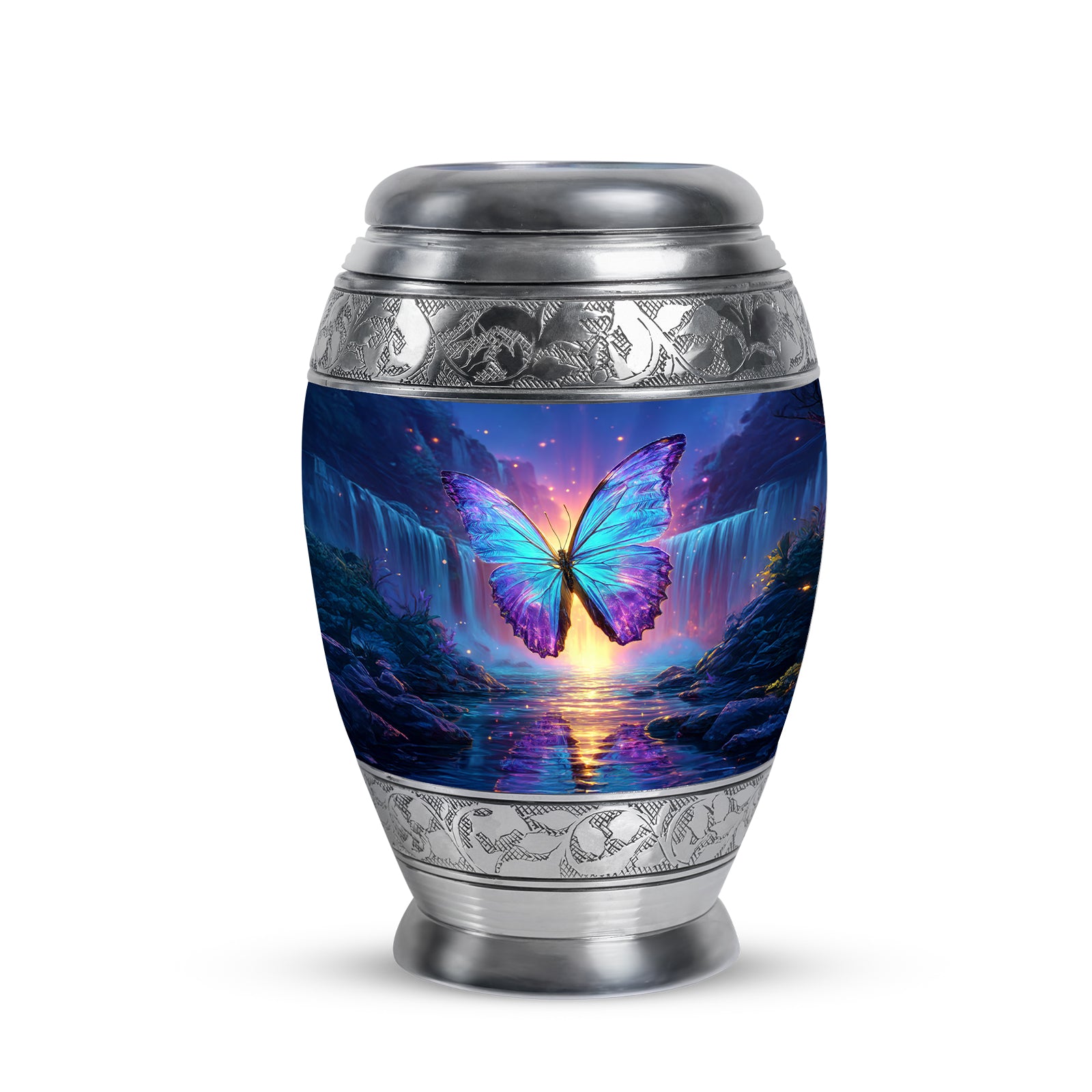 Regal Butterfly Memorial Cremation Urns - Blue 10-inch, 200 cu in - Yatskia