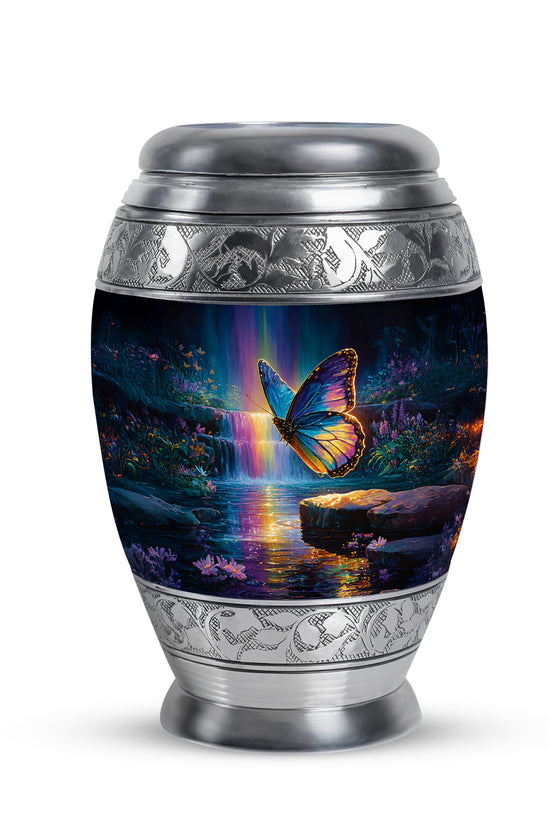 Harmonious Butterfly Cremation Urns for Human Ashes - Blue 10-inch - Yatskia