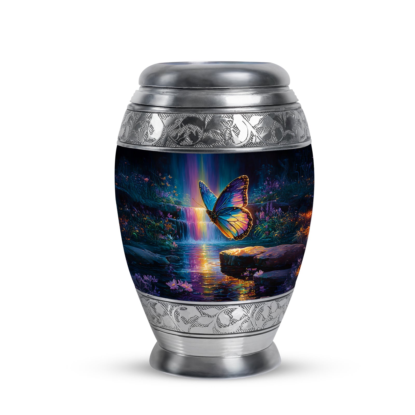 Harmonious Butterfly Cremation Urns for Human Ashes - Blue 10-inch - Yatskia