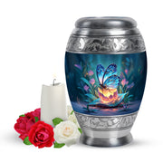 Blue Butterfly Cremation Urns - Enduring Passage 10-inch, 200 cu in - Karyliz