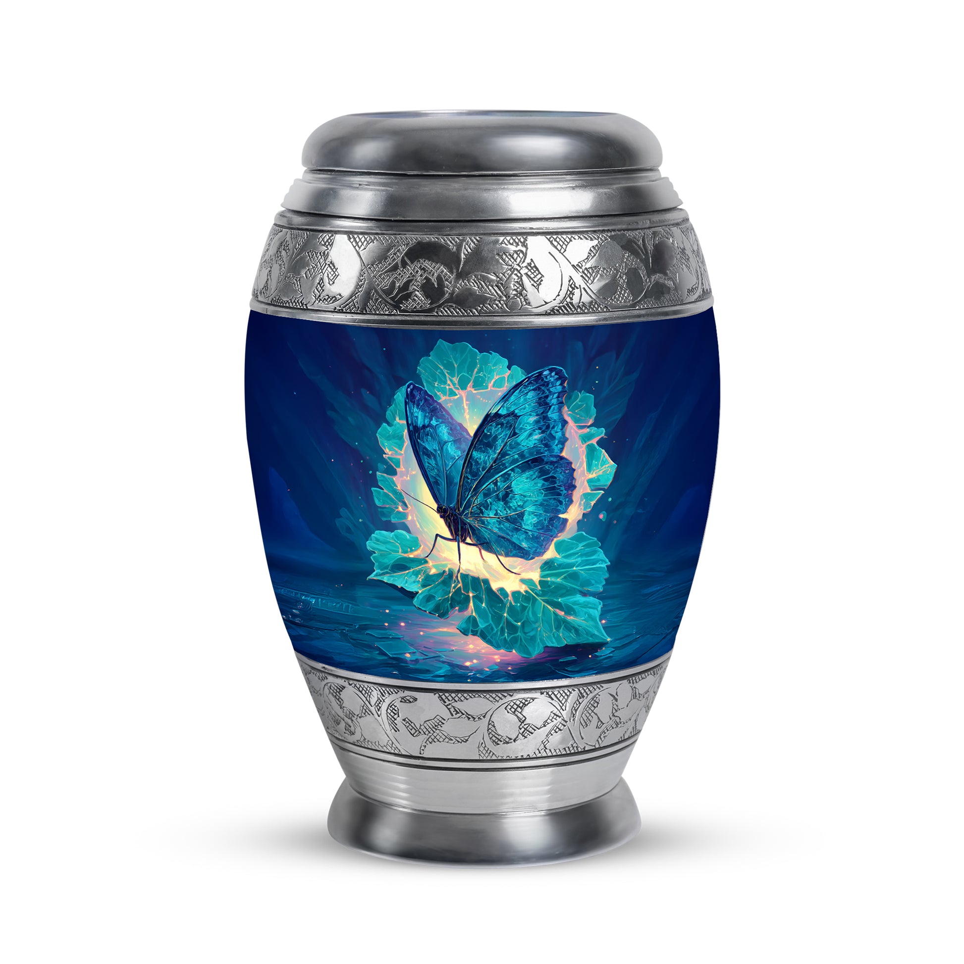 Personalized Butterfly Cremation Urns - Soothing Blue 10-inch, 200 cu in - Yatskia