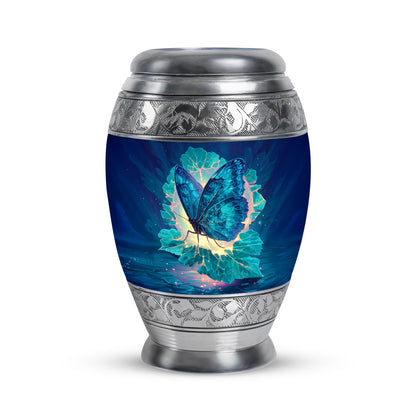 Personalized Butterfly Cremation Urns - Soothing Blue 10-inch, 200 cu in - Karyliz