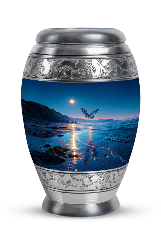 Personalized Butterfly Cremation Urns - Eminent Blue 10-inch, 200 cu in - Yatskia