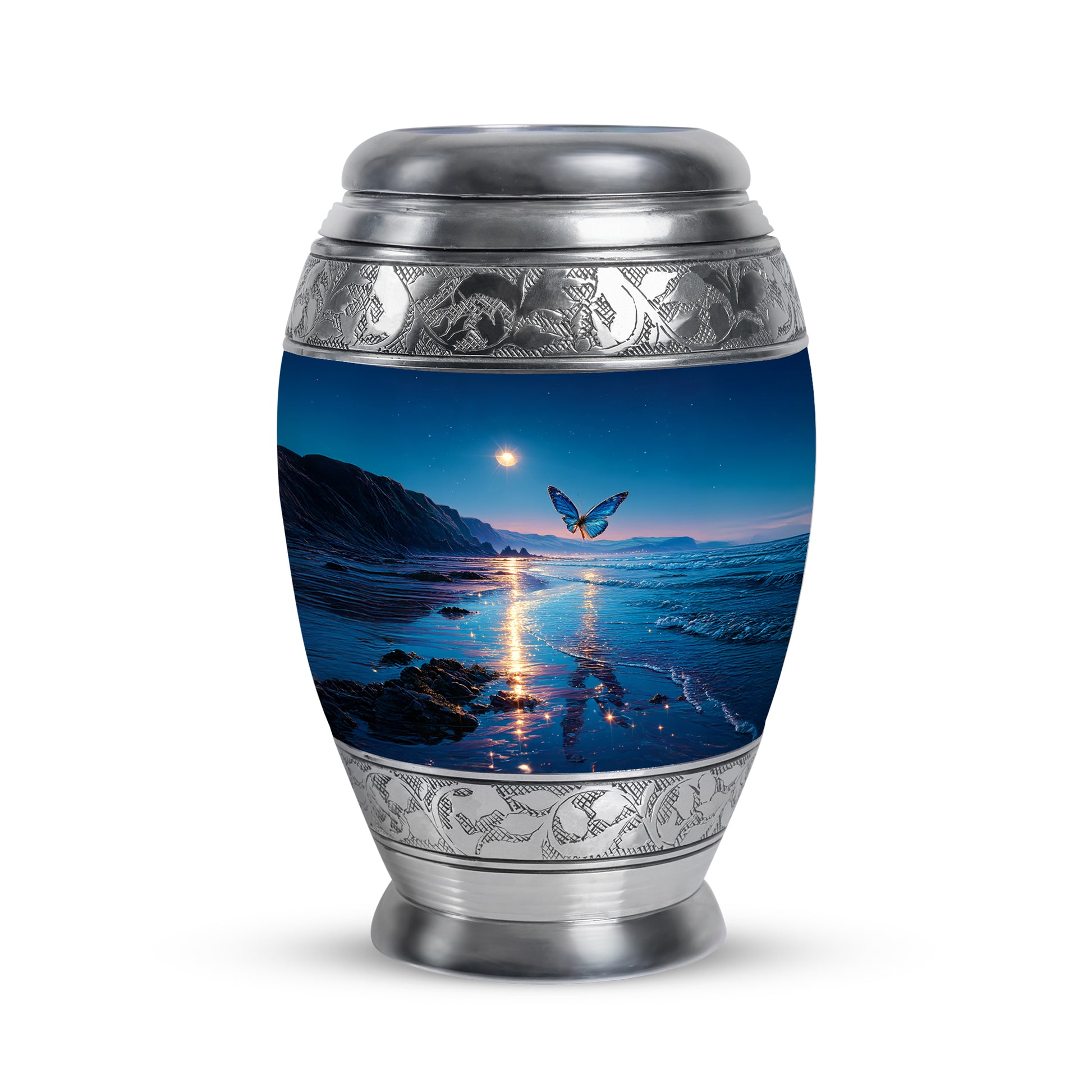 Personalized Butterfly Cremation Urns - Eminent Blue 10-inch, 200 cu in - Yatskia