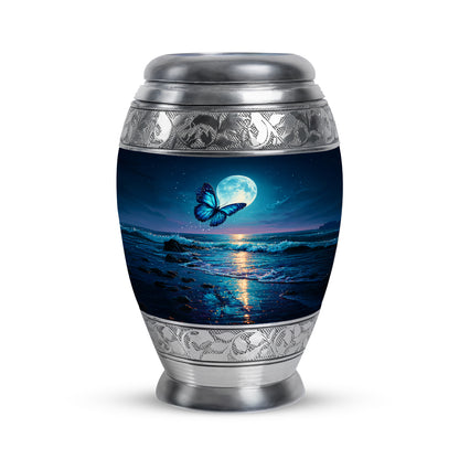 Blue Beloved Butterfly Cremation Urns for Human Ashes - 10-inch, 200 cu in - Karyliz