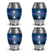 Azure Butterfly Cremation Urn urn with complimentary velvet bag - regal butterfly design with crown-inspired accents - 10 inch aluminum urn for cremated remains