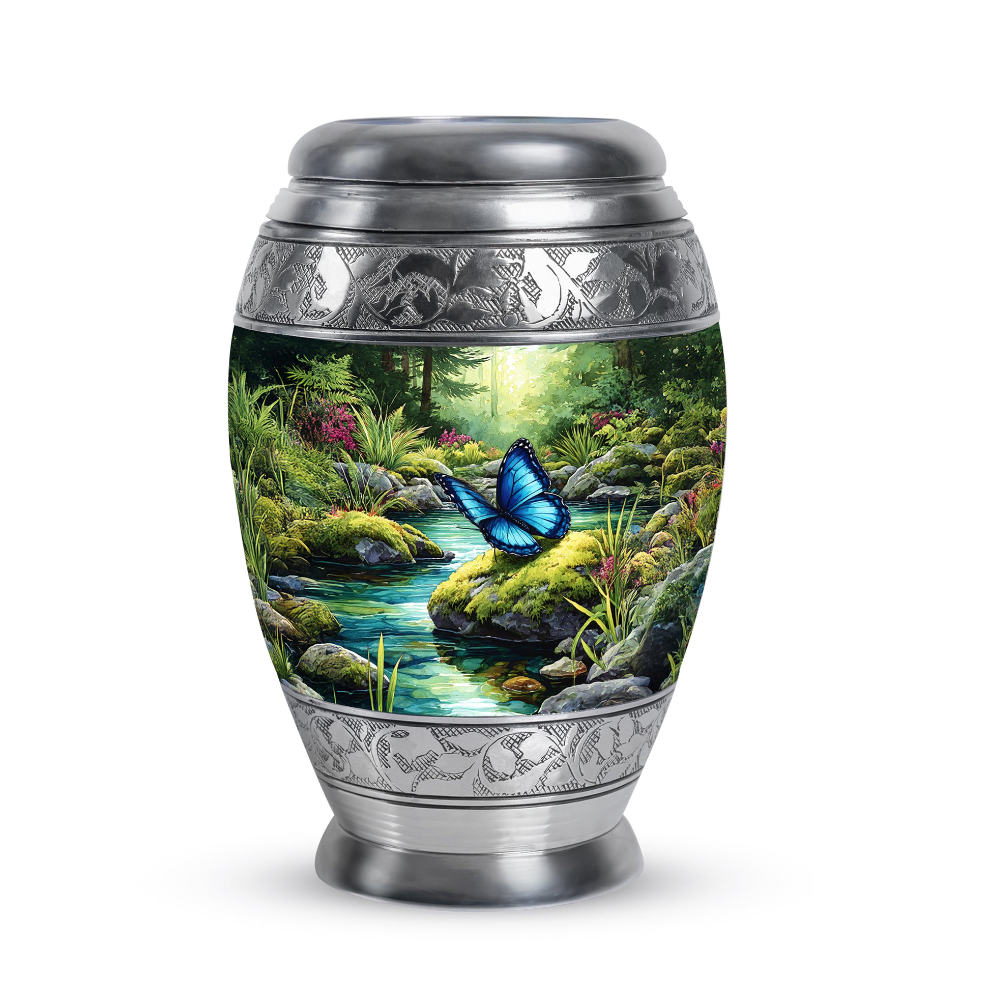 Green Beloved Butterfly Cremation Urns for Human Ashes - 10-inch, 200 cu in - Yatskia