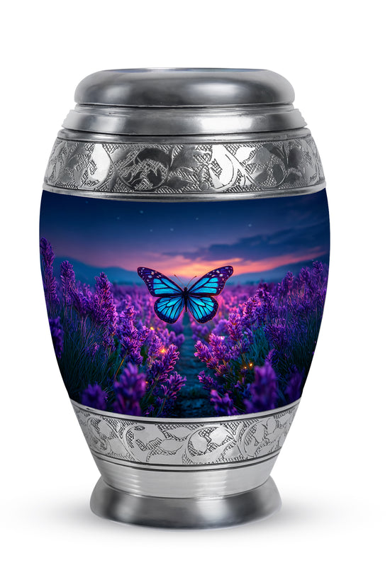 Remarkable Butterfly Memorial Cremation Urns - Blue 10-inch, 200 cu in - Yatskia