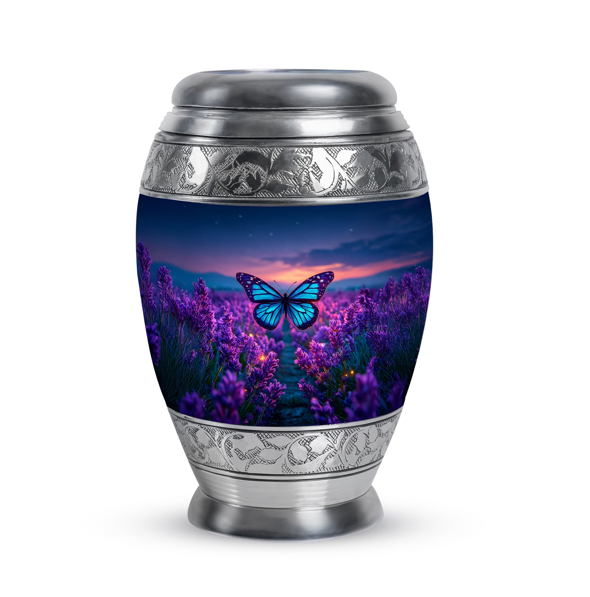 Remarkable Butterfly Memorial Cremation Urns - Blue 10-inch, 200 cu in - Yatskia