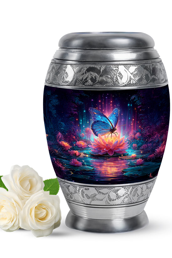 Personalized Butterfly Cremation Urns - Tranquil Blue 10-inch, 200 cu in - Yatskia