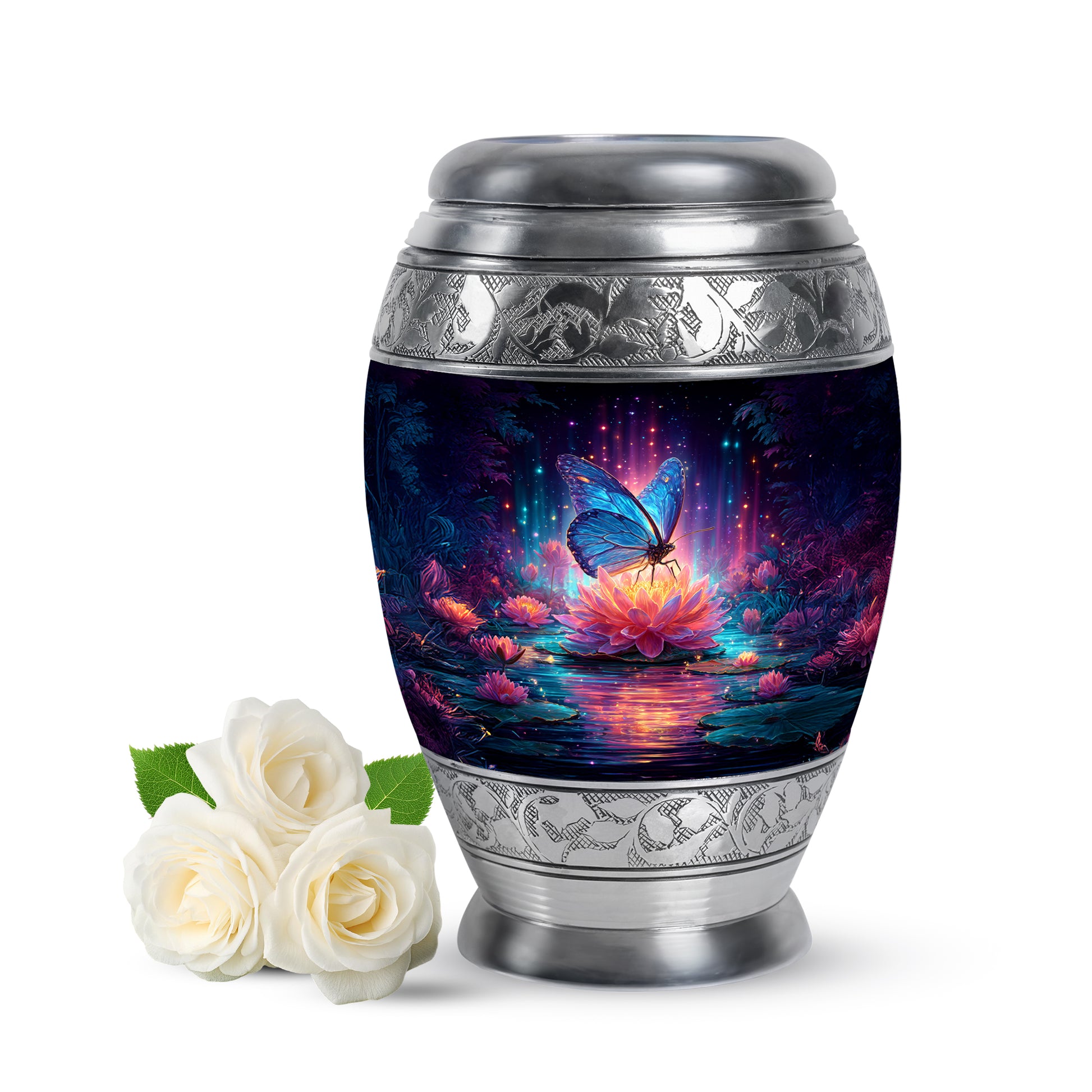 Personalized Butterfly Cremation Urns - Tranquil Blue 10-inch, 200 cu in - Yatskia