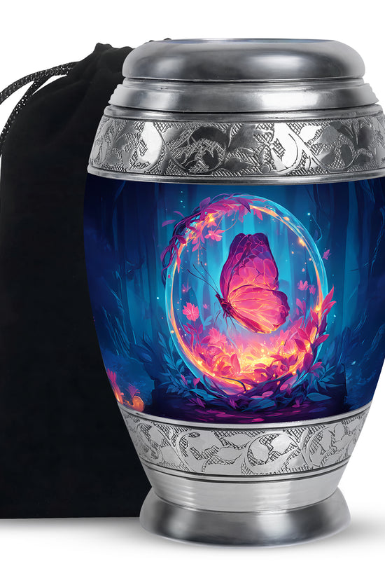 Artisic Butterfly Cremation Urn - Aluminum Memorial Urn For Male & Female