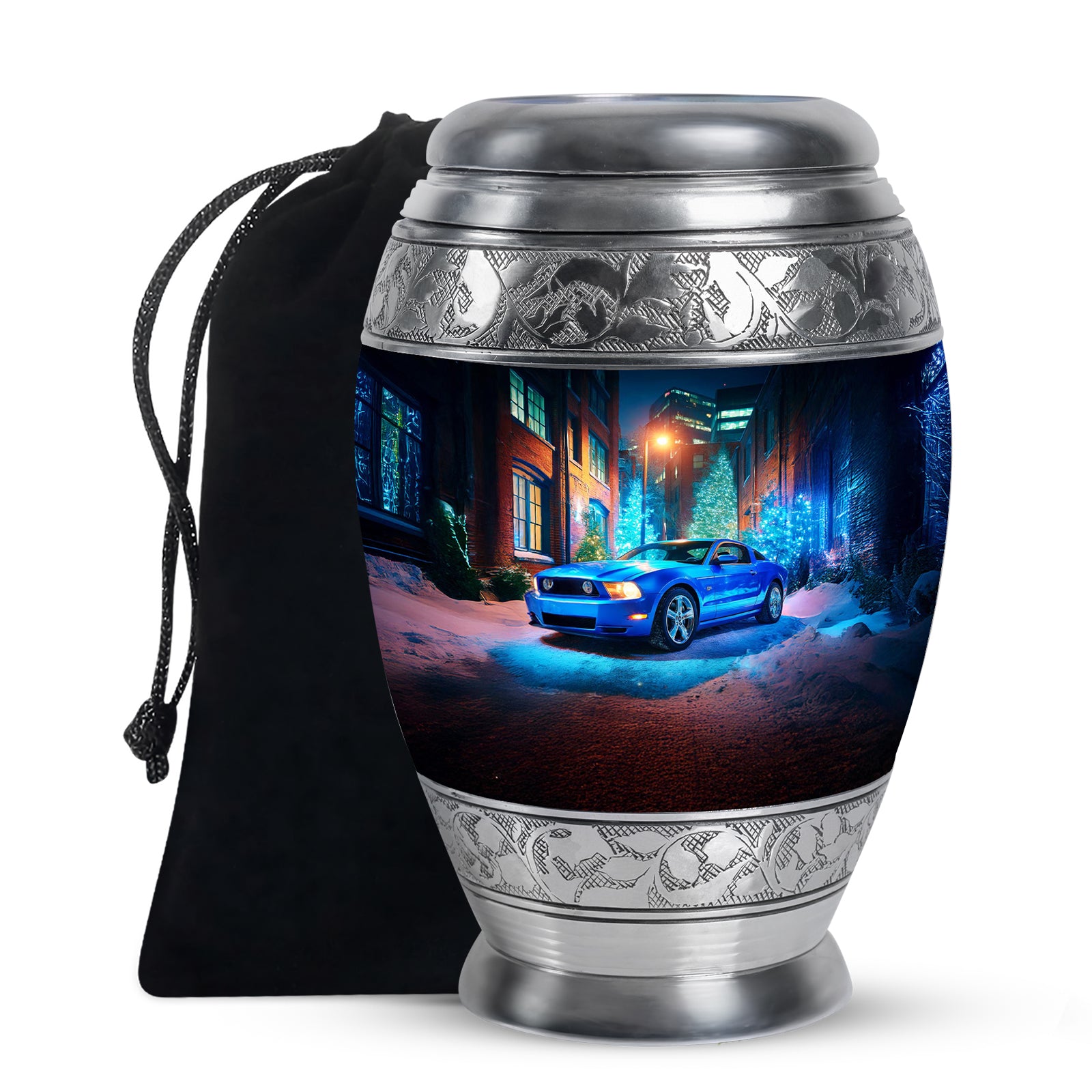 Blue Racing Car Memorial Urn - Race Car Cremation Urns For Ashes