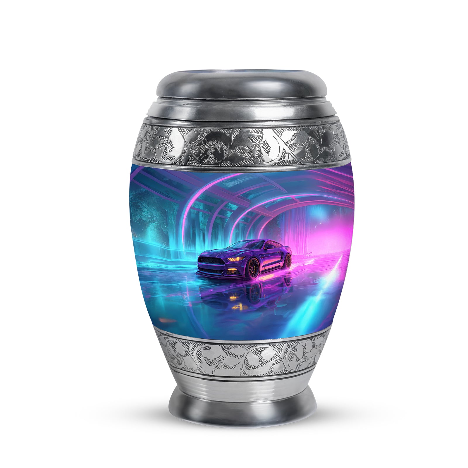 Personalized Blue Sovereign Car Cremation Urns for Human Ashes - 10-inch, 200 cu in - Karyliz