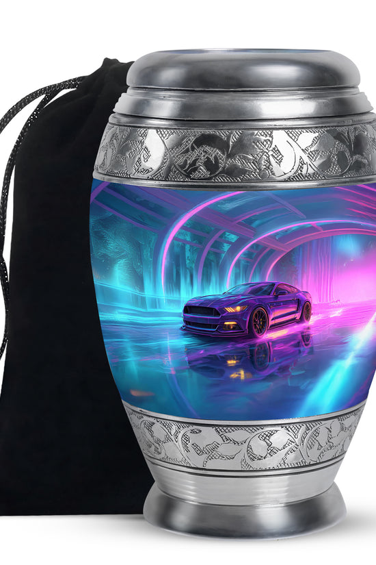 Neon-Purple Muscle Car - Decorative Memorial Container For Ashes