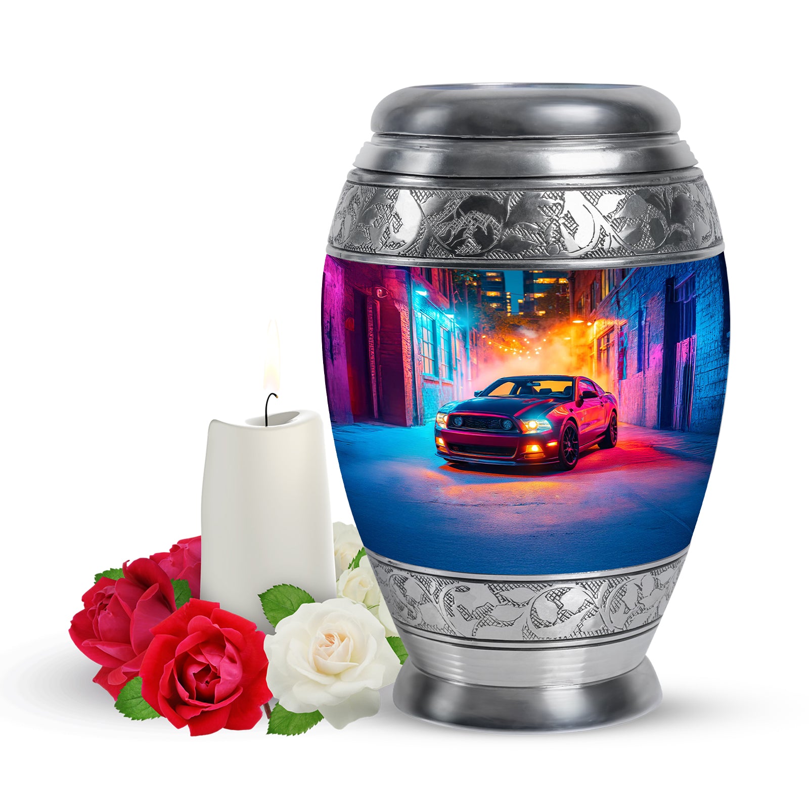 Radiant Car Memorial Cremation Urns - Purple 10-inch, 200 cu in - Karyliz