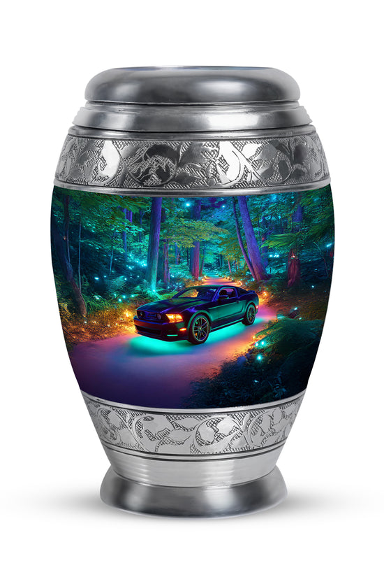 Lustrous Car Cremation Urns for Human Ashes - Blue 10-inch - Karyliz