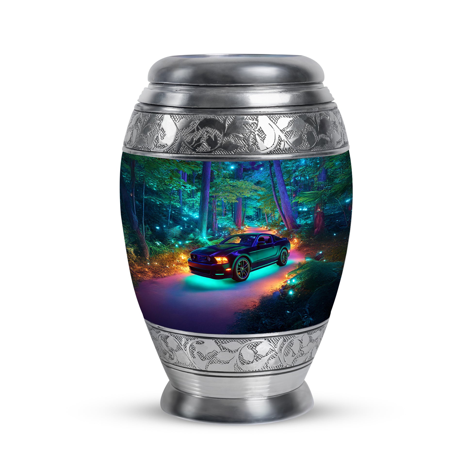 Lustrous Car Cremation Urns for Human Ashes - Blue 10-inch - Karyliz