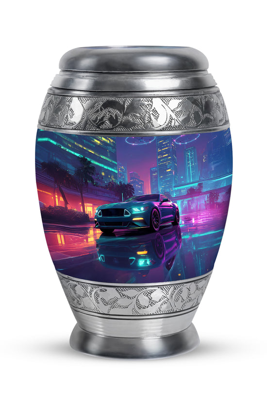 Personalized Car Cremation Urns - Soothing Blue 10-inch, 200 cu in - Karyliz