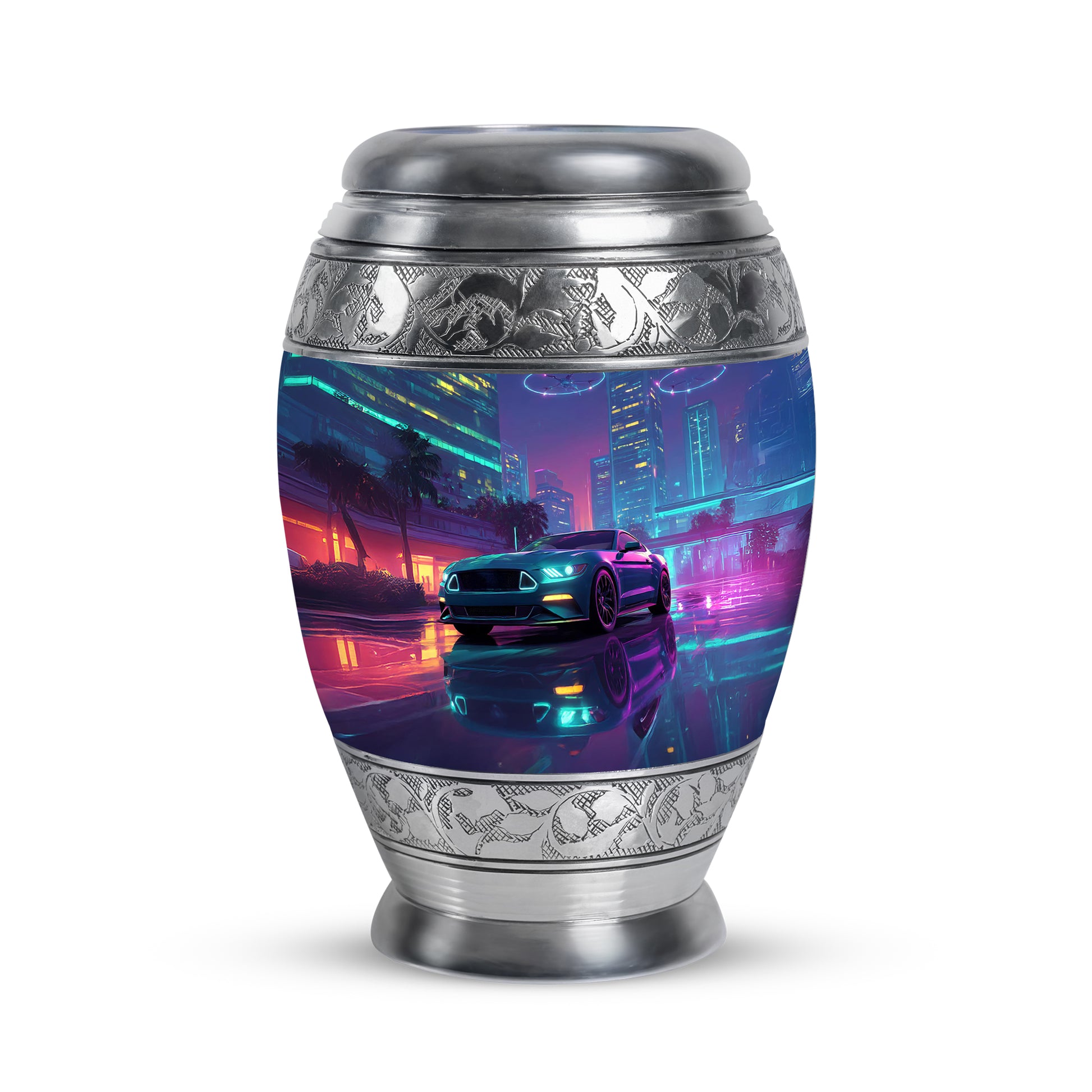 Personalized Car Cremation Urns - Soothing Blue 10-inch, 200 cu in - Karyliz