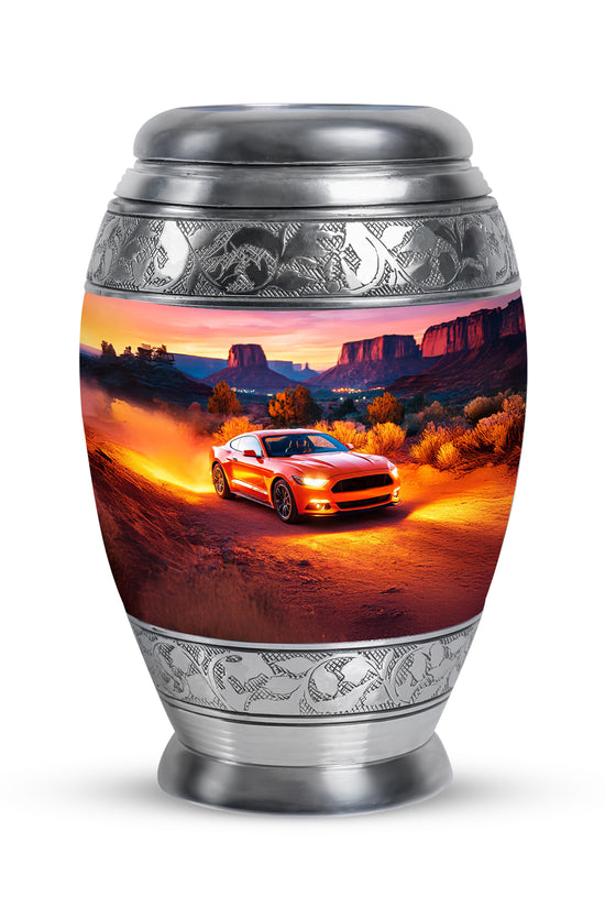 Red Sacred Car Cremation Urns for Human Ashes - 10-inch, 200 cu in - Karyliz