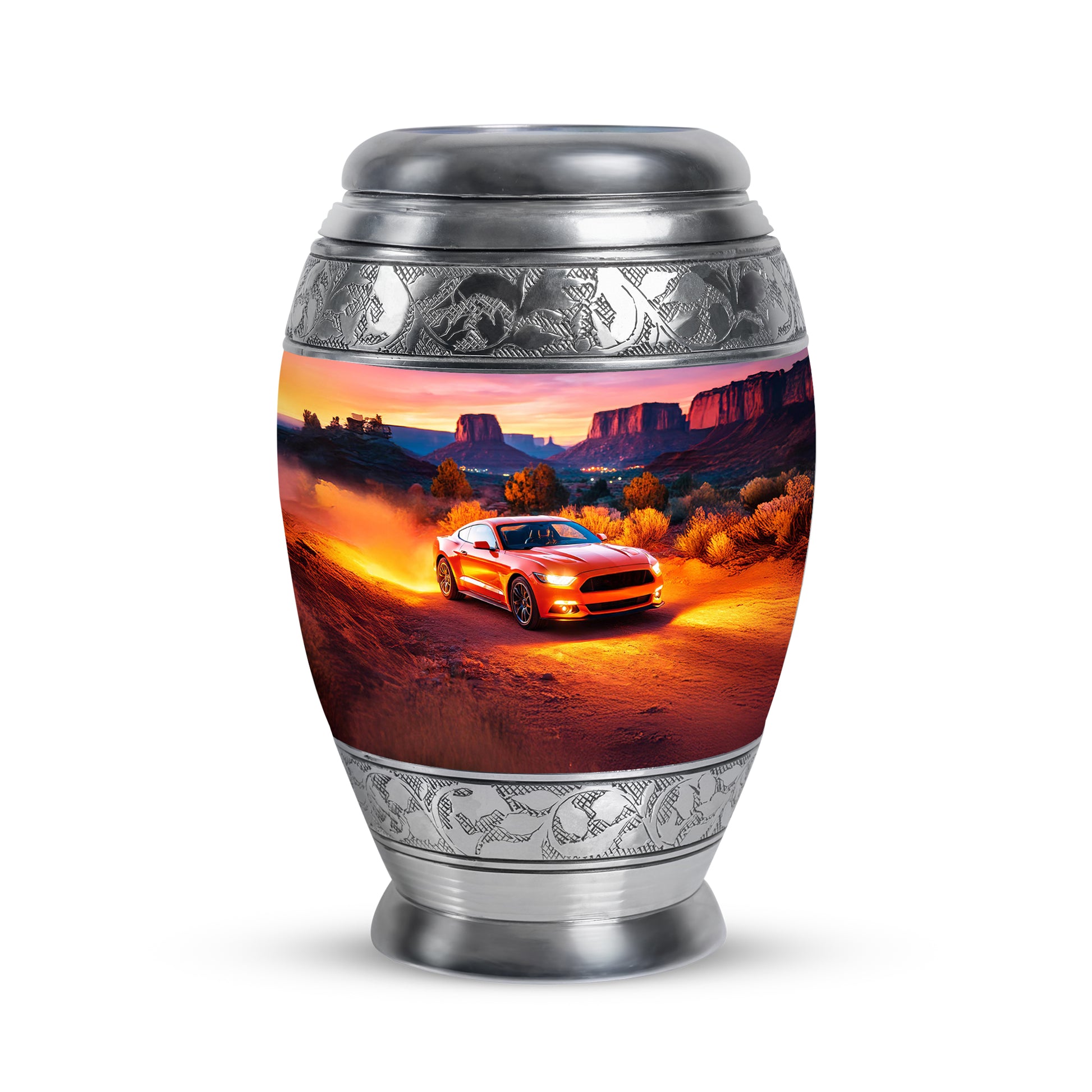 Red Sacred Car Cremation Urns for Human Ashes - 10-inch, 200 cu in - Karyliz