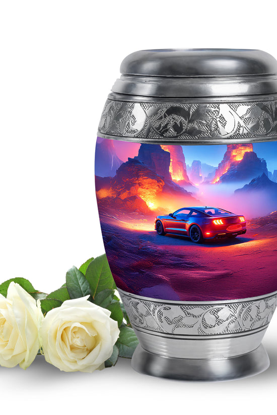 Blue Car Cremation Urns - Imperial Farewell 10-inch, 200 cu in - Karyliz