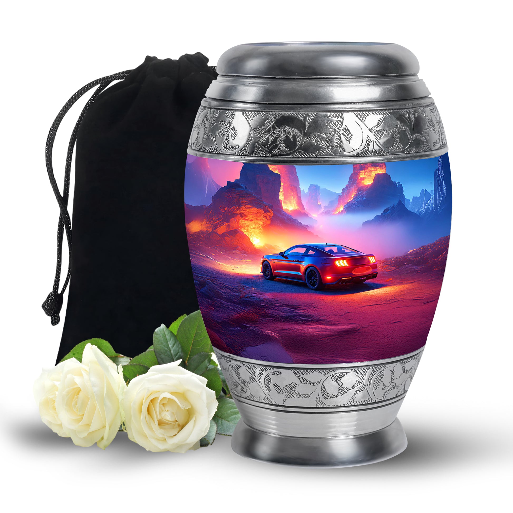 Sports Car Funeral Urn For Men - Pink Cremation Urn For Ashes Burial