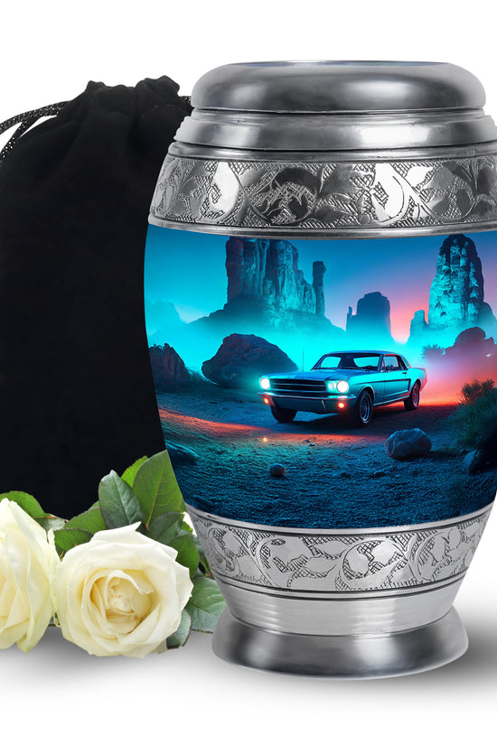 Neon Green Vintage Car Funeral Urn - Classic Car Cremation Urn For Sale