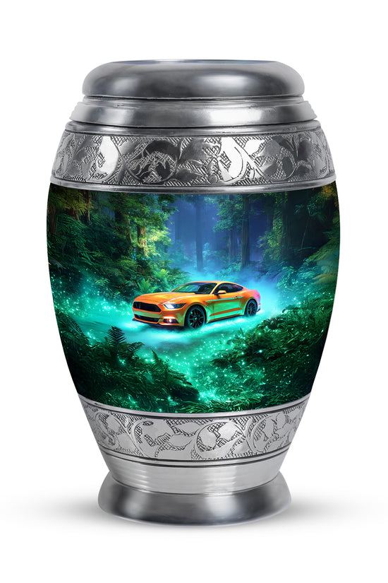 Remarkable Car Memorial Cremation Urns - Teal 10-inch, 200 cu in - Karyliz