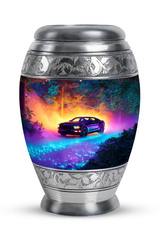 Personalized Magnificent Car Cremation Urns - Blue 10-inch, 200 cu in - Karyliz