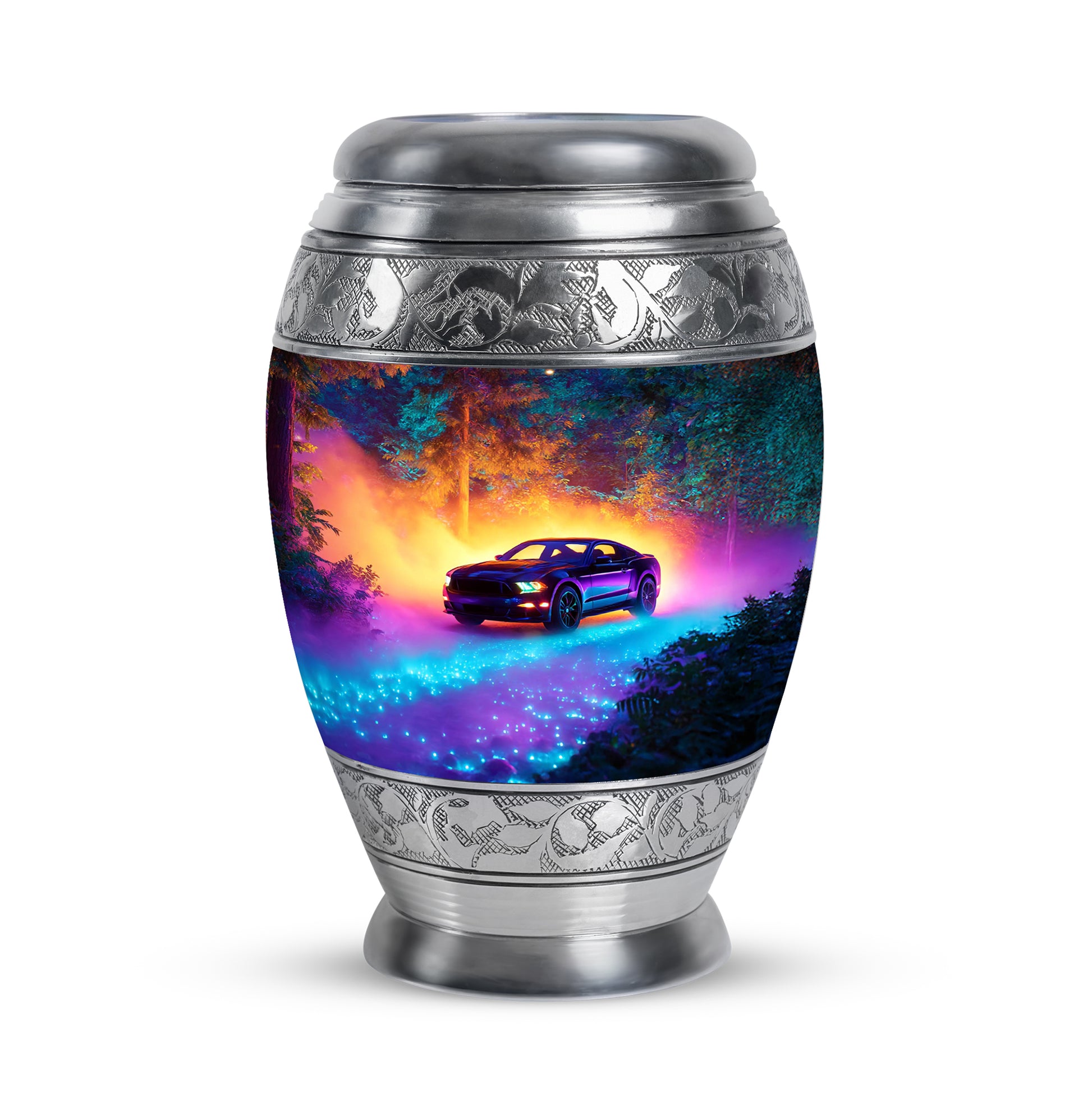 Personalized Magnificent Car Cremation Urns - Blue 10-inch, 200 cu in - Karyliz