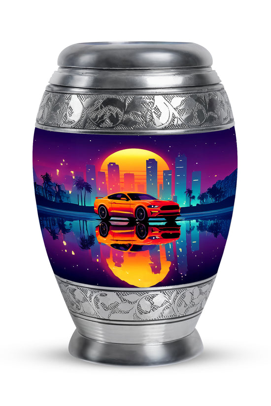 Purple Car Memorial Cremation Urns for Human Ashes - 10-inch, 200 cu in - Karyliz