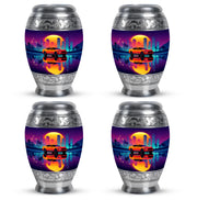 Amethyst Purple Car Cremation Urn urn with complimentary velvet bag - regal car design with crown-inspired accents - 10 inch aluminum urn for cremated remains