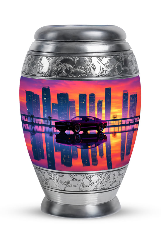 Dignified Pink Car Cremation Urn for Ashes - 10-inch, 200 cu in - Karyliz