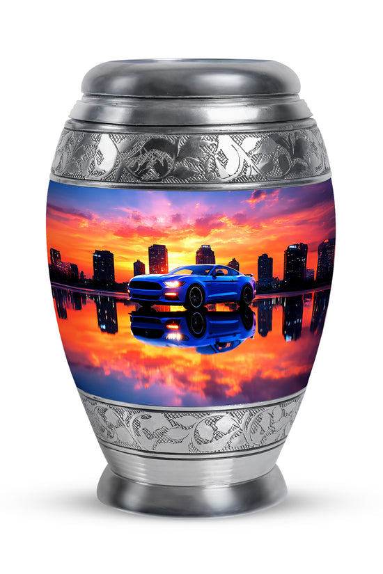 Personalized Purple Cherished Car Cremation Urns for Human Ashes - 10-inch, 200 cu in - Karyliz