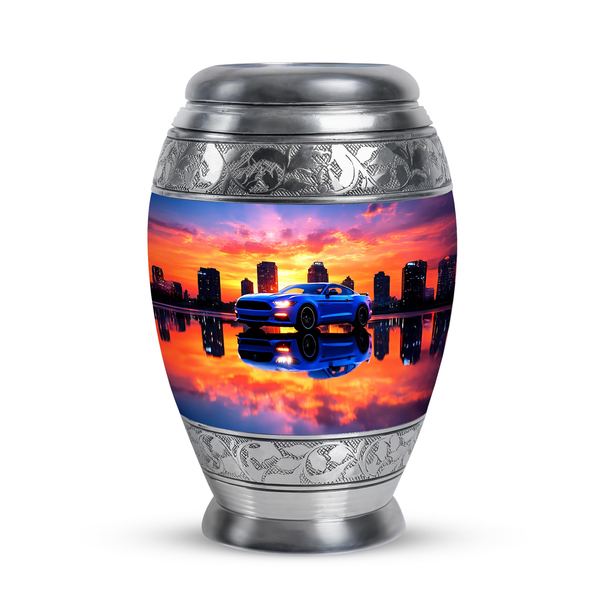 Personalized Purple Cherished Car Cremation Urns for Human Ashes - 10-inch, 200 cu in - Karyliz