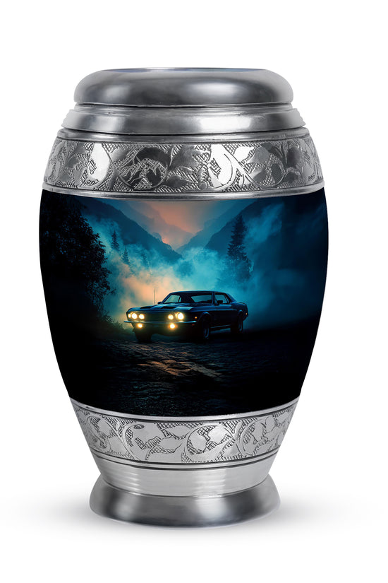 Blue Car Tribute Cremation Urns for Human Ashes - 10-inch, 200 cu in - Karyliz