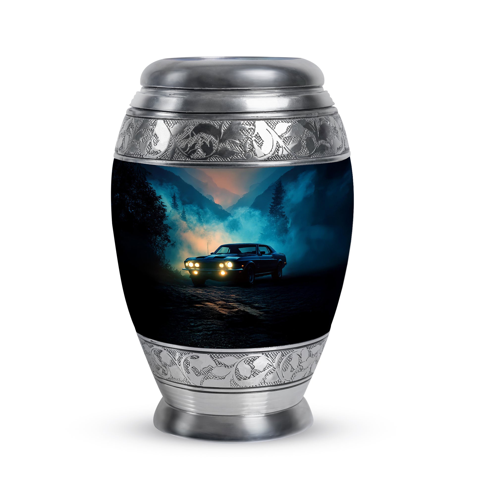 Blue Car Tribute Cremation Urns for Human Ashes - 10-inch, 200 cu in - Karyliz