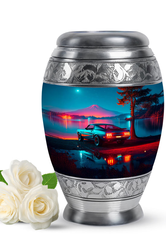 Divine Blue Car Cremation Urn for Ashes - 10-inch, 200 cu in - Karyliz