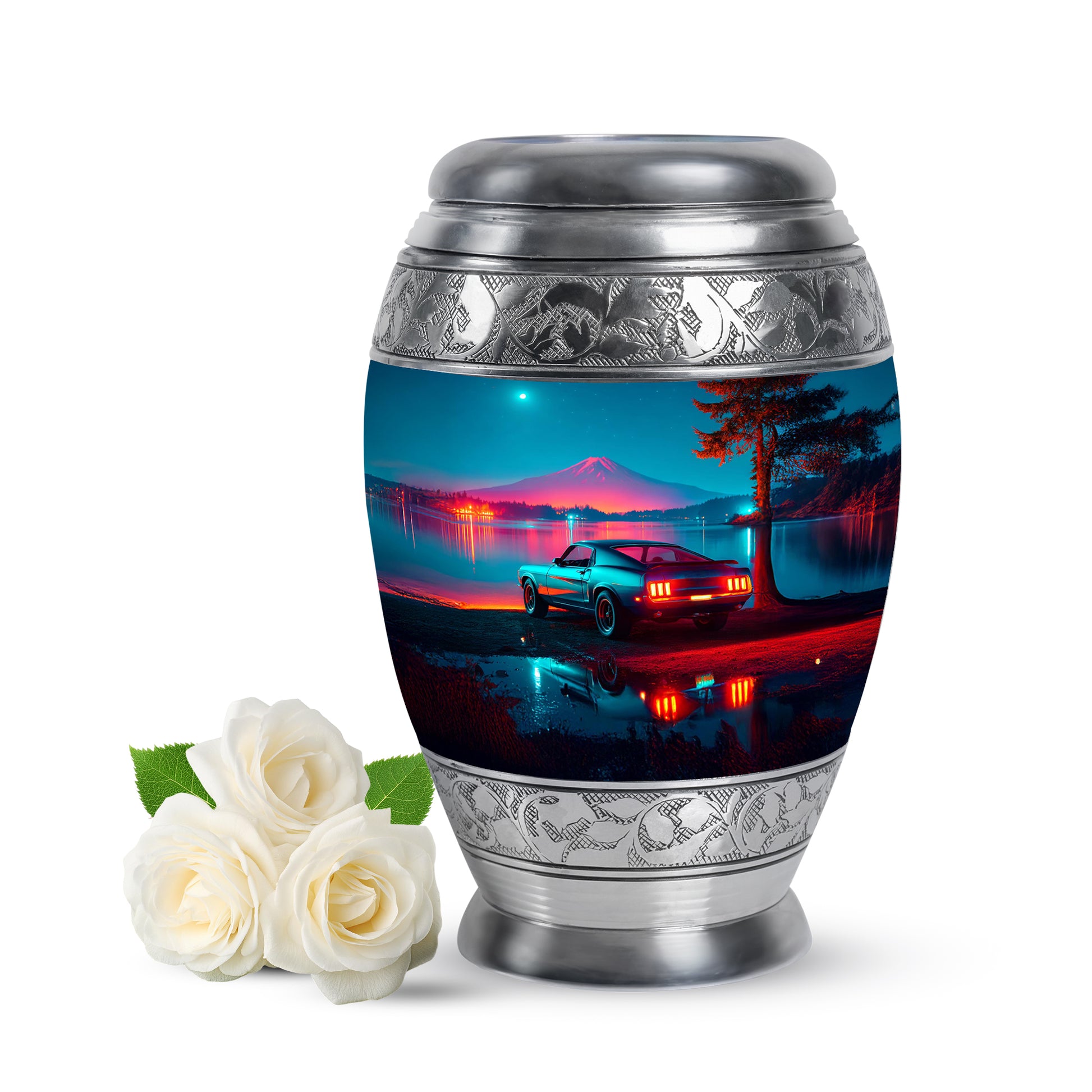 Divine Blue Car Cremation Urn for Ashes - 10-inch, 200 cu in - Karyliz