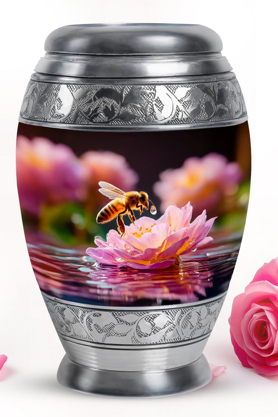 Ethereal Bee Memorial Cremation Urns - Black 10-inch, 200 cu in - Karyliz