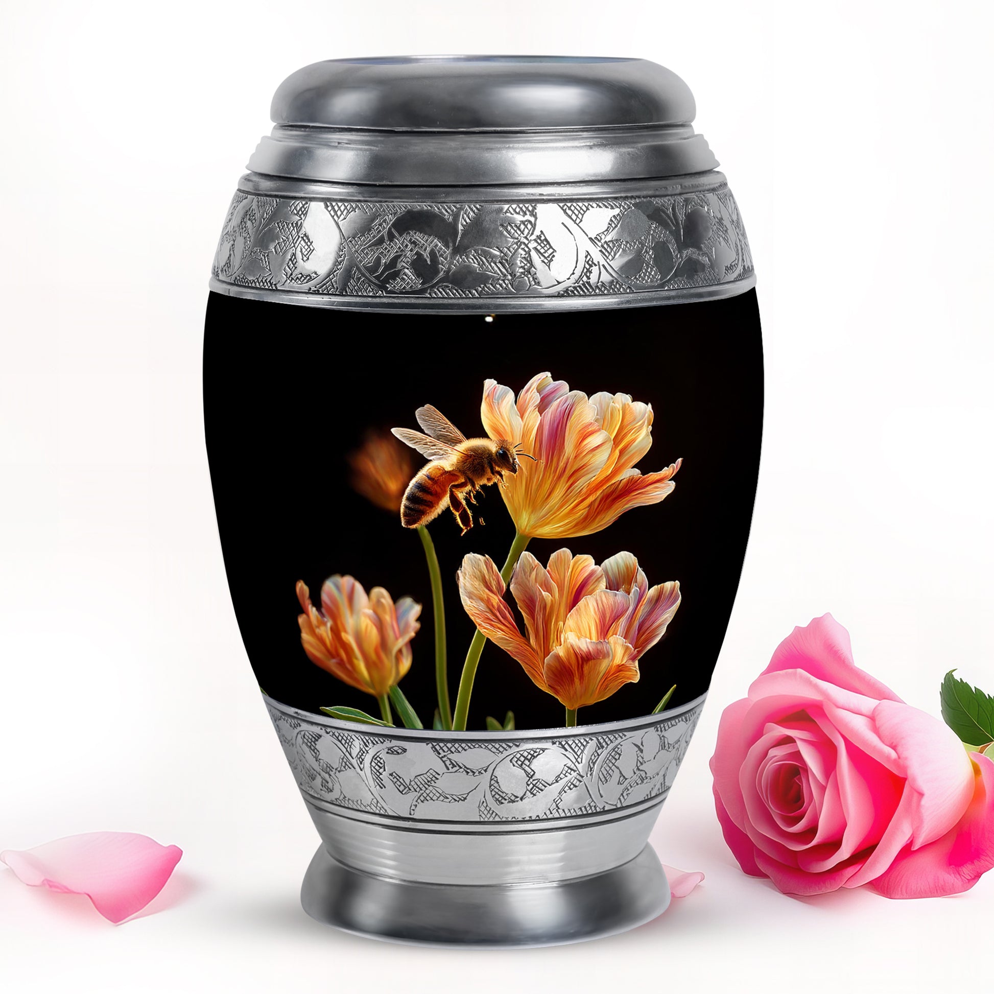 Black Bee Cremation Urns - Enduring Farewell 10-inch, 200 cu in - Karyliz