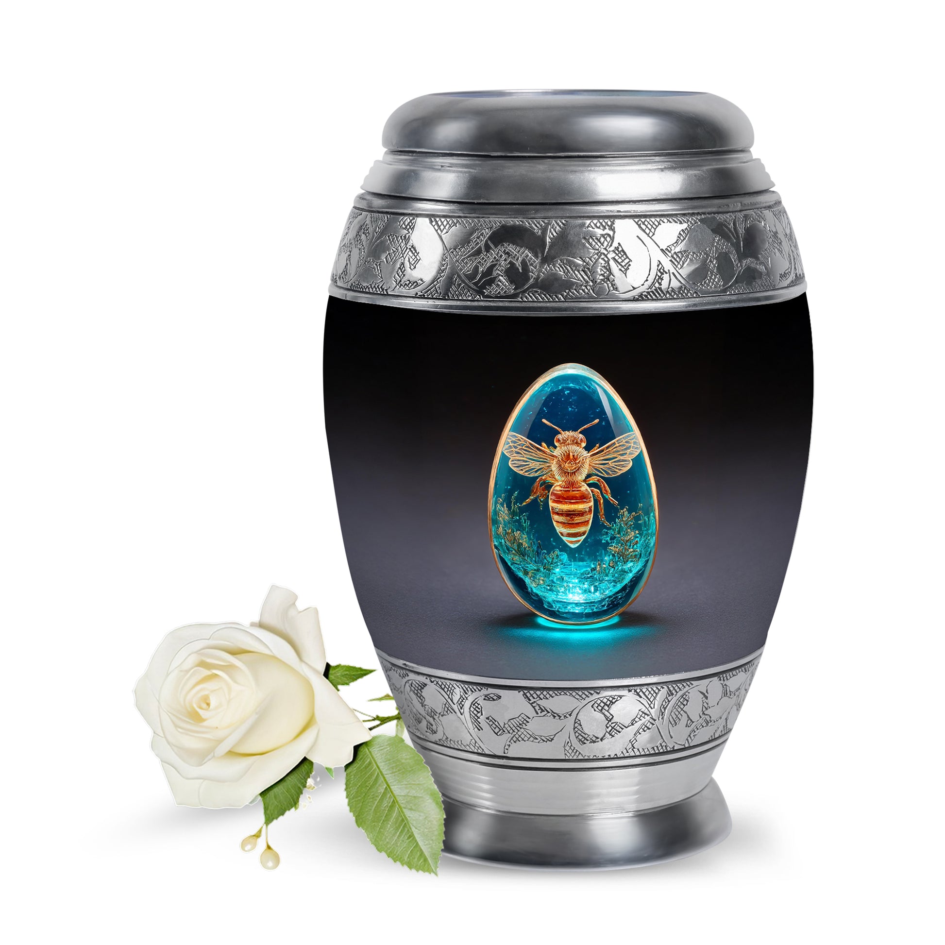 Blessed Bee Cremation Urns for Human Ashes - Black 10-inch - Karyliz