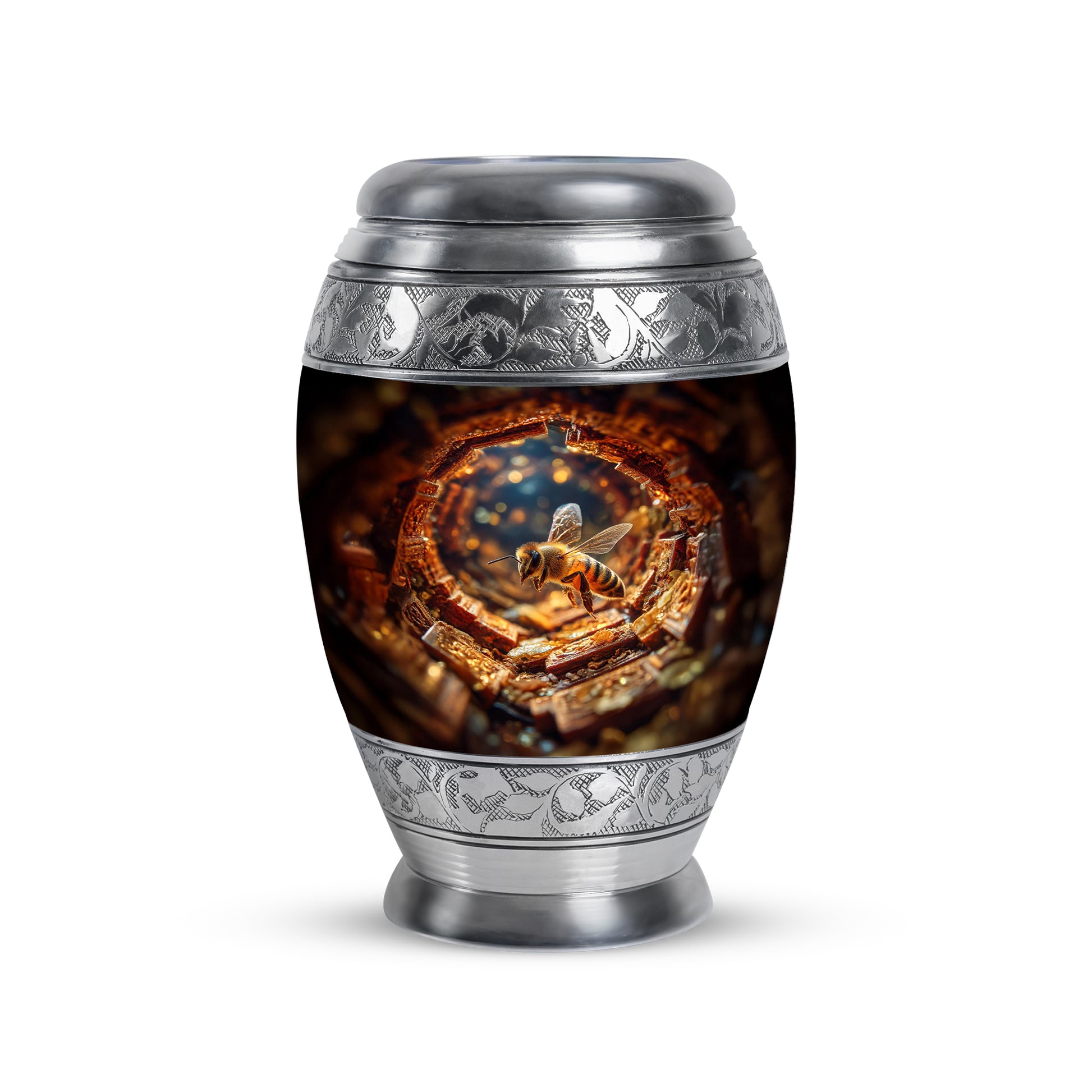 Divine Red Bee Cremation Urn for Ashes - 10-inch, 200 cu in - Karyliz