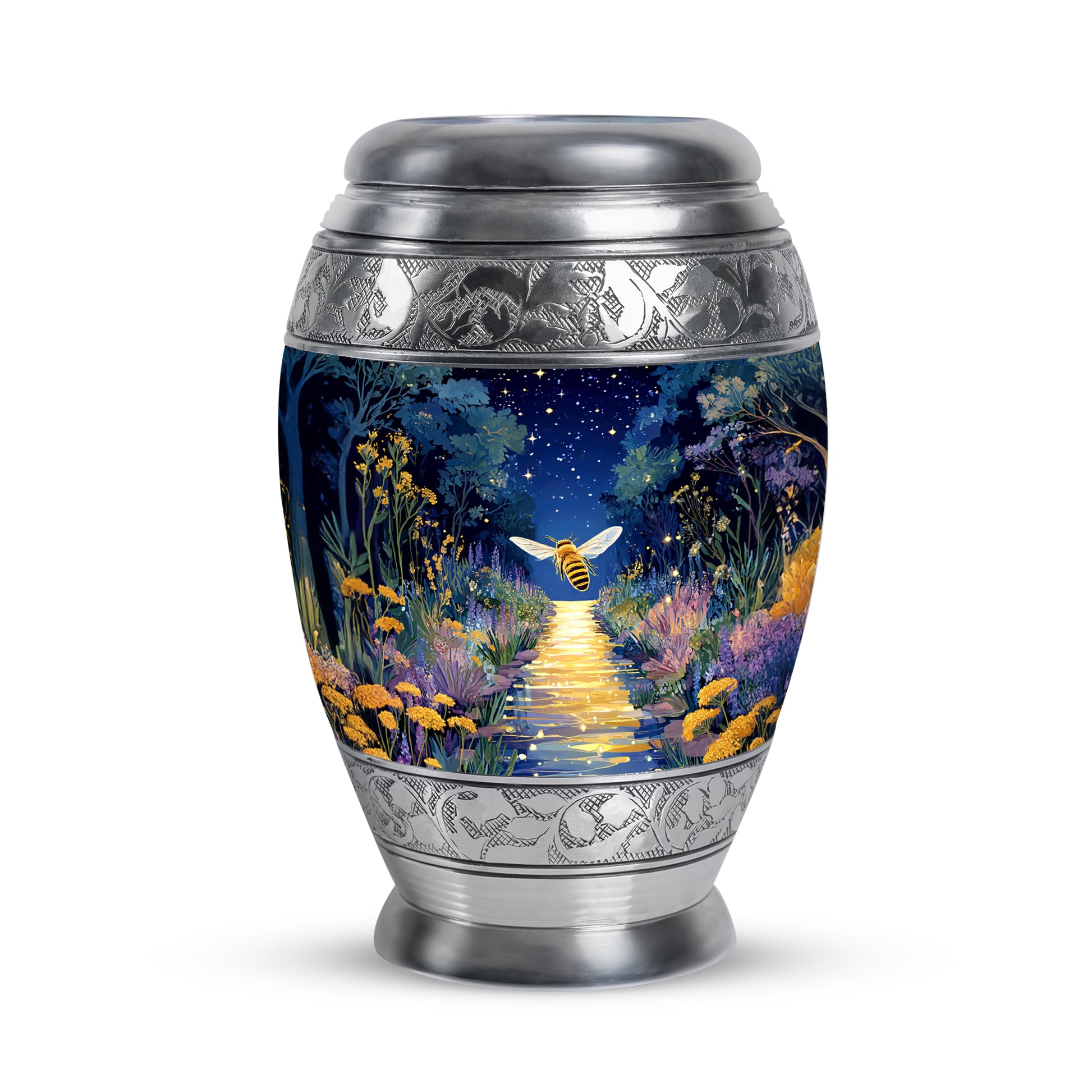Harmonious Bee Cremation Urns for Human Ashes - Blue 10-inch - Karyliz