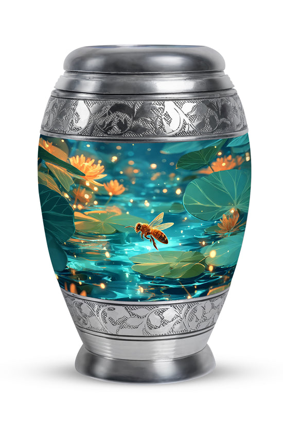 Personalized Teal Bee Cremation Urns for Ashes - Enchanting 10-inch - Karyliz