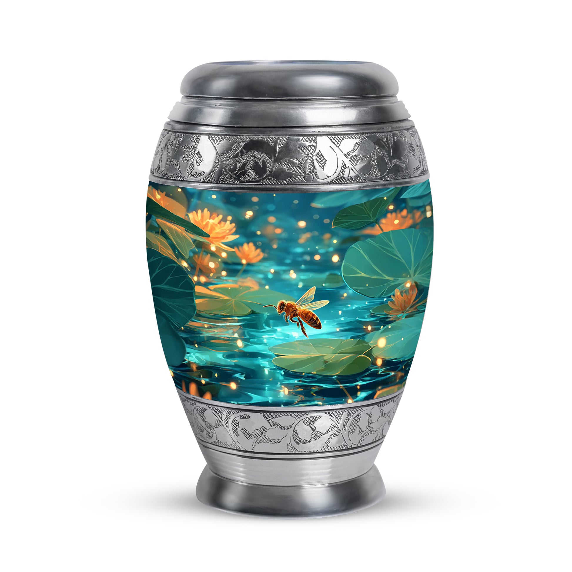 Personalized Teal Bee Cremation Urns for Ashes - Enchanting 10-inch - Karyliz